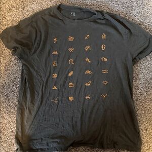 Men's Gap Charcoal Tee with Orange Outdoors Icons